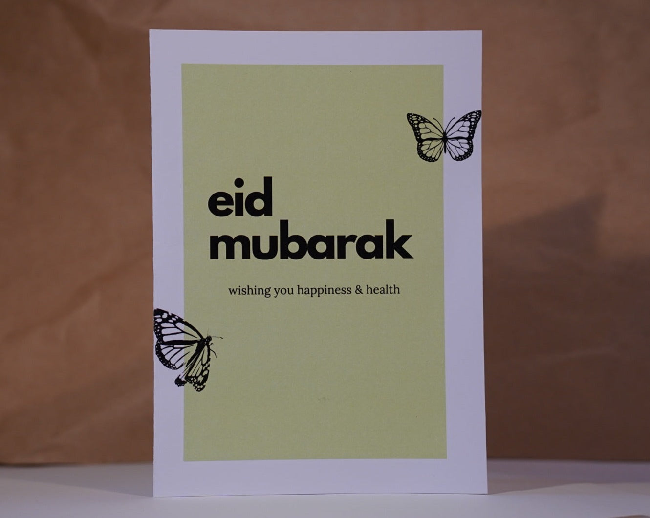 Green Butterfly Eid Mubarak Postcard