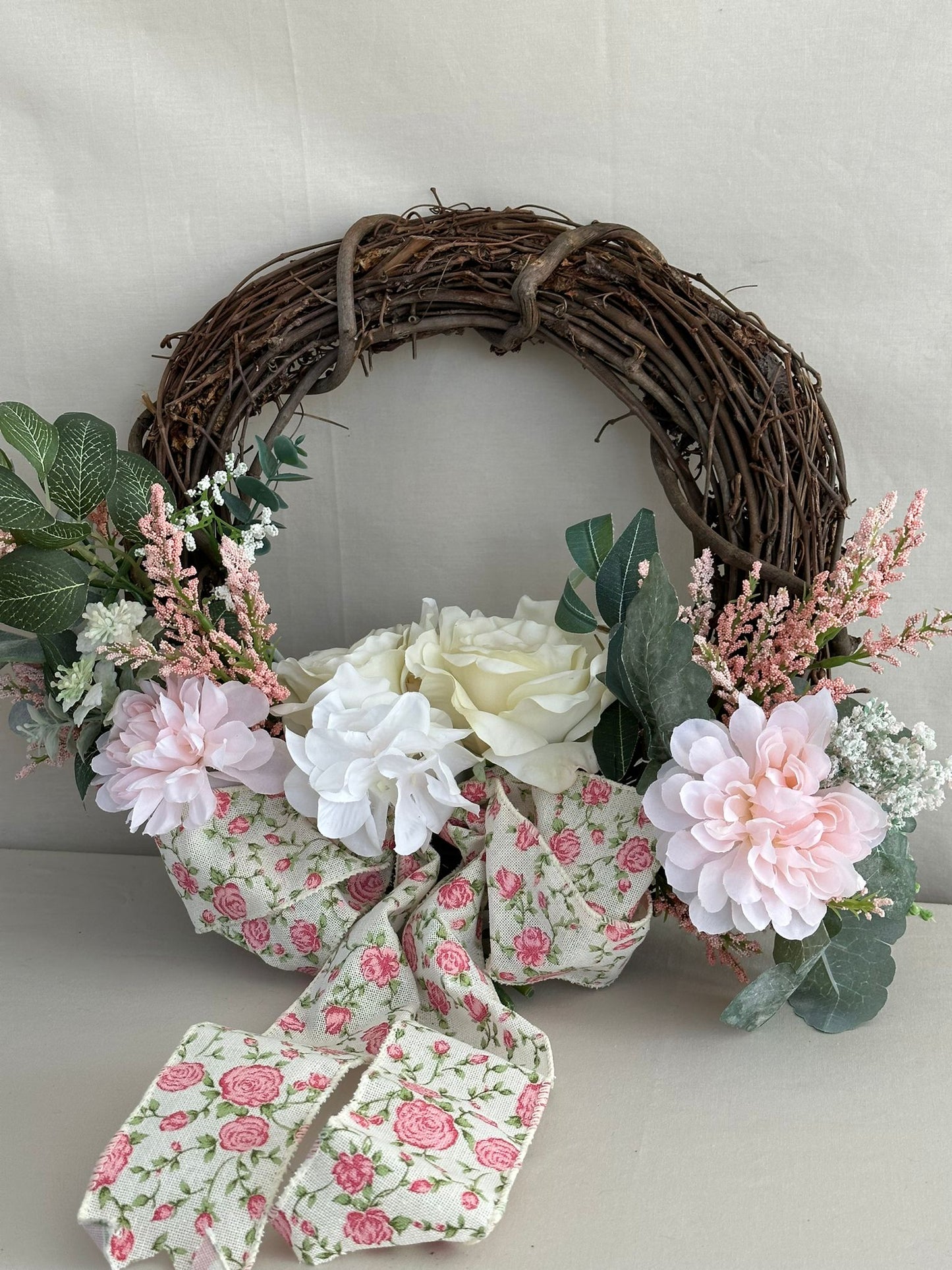 Pink Floral Spring Wreath