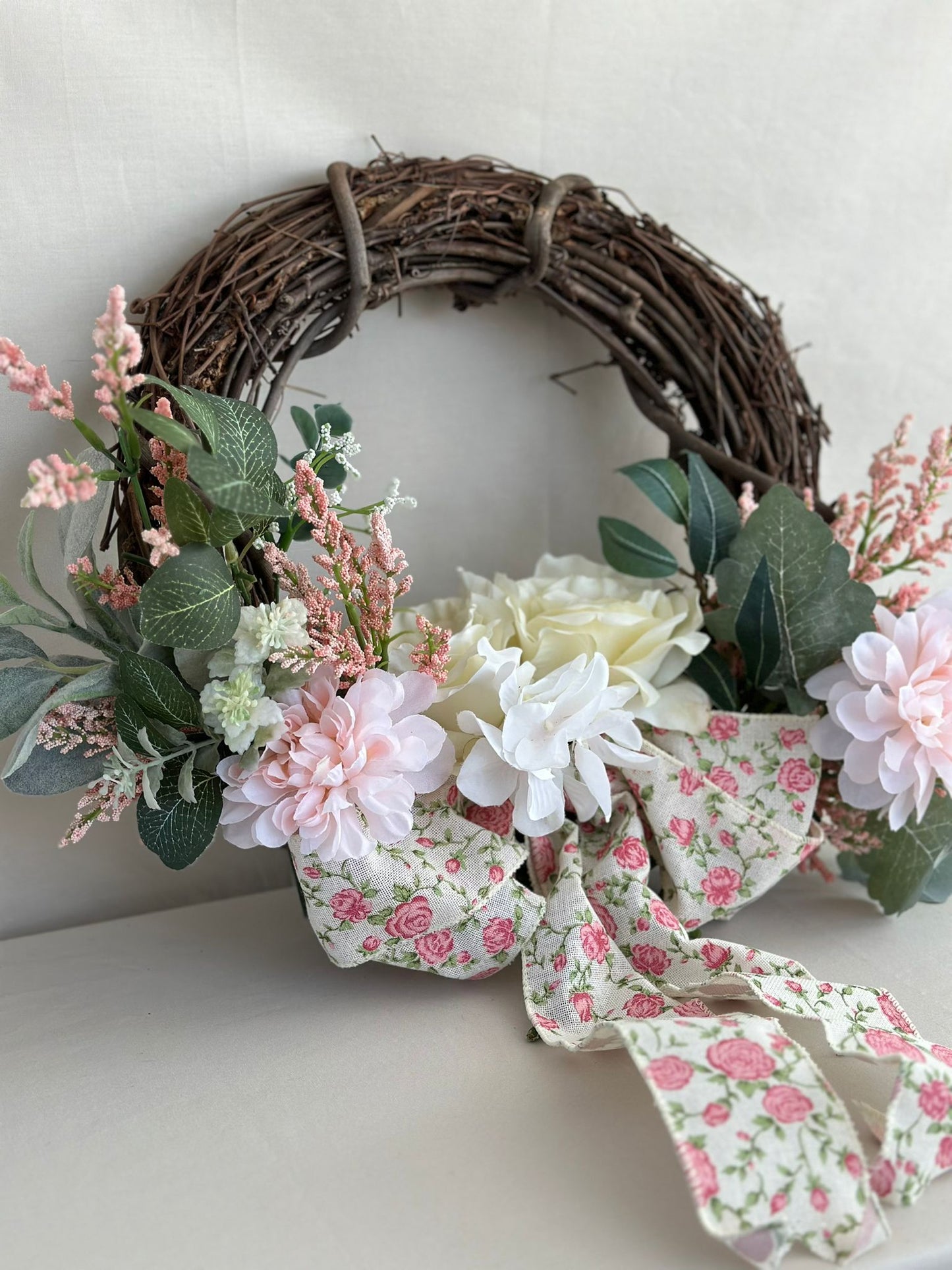 Pink Floral Spring Wreath