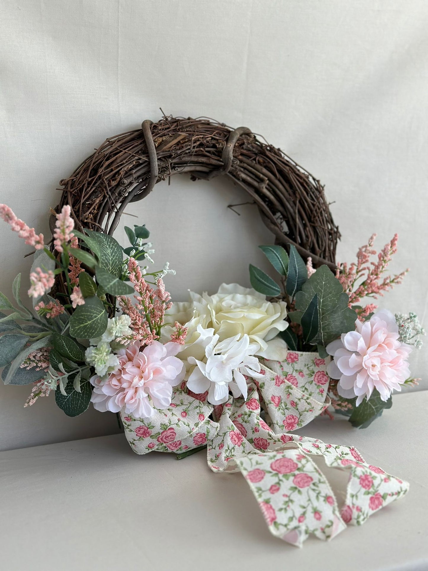 Pink Floral Spring Wreath